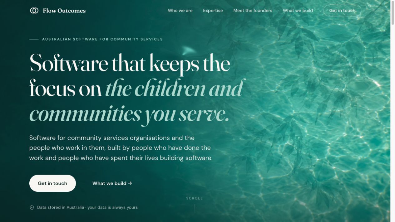 Flow Outcomes home-page screenshot